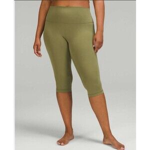 Lululemon Align High-Rise Crop 17" Bronze Green Women's 8 GUC!